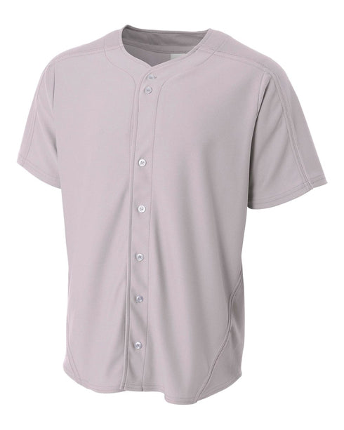 A4 Men's Warp Knit Baseball Jersey (N4214), Color 'Grey'